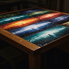 Colorful artistic tabletop design