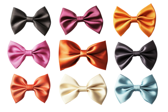 Glitter bow ribbon isolated on transparent background