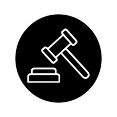 Isolated Judge’s Gavel Vector Illustration