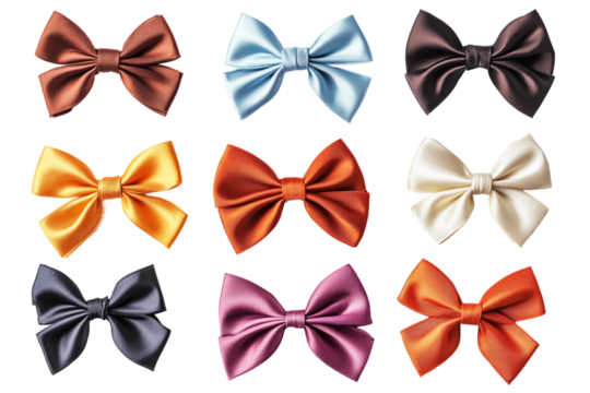 Double loop bow ribbon isolated on transparent background