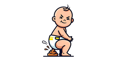 Cartoon Baby Pooping A Humorous Depiction of Childhood Messiness