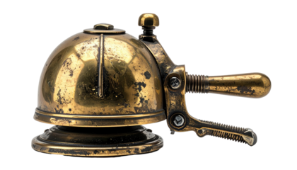 Antique brass bell, vintage, ornate