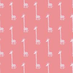 Seamless childish pattern with funny animals faces . Creative kids texture for fabric, wrapping, textile, wallpaper, apparel