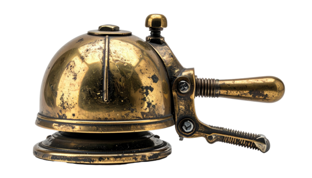 Antique brass bell, vintage, ornate