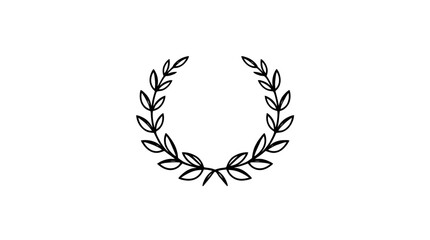 Simple black line drawing of a laurel wreath, a classic symbol of victory and achievement.