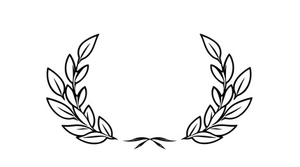 Elegant black and white laurel wreath design, symbolic of victory or achievement.