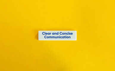 Clear and Concise Communication White Tile on Yellow Background