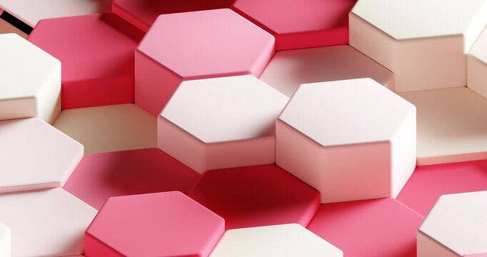 Colorful Hexagonal Tiles in Shades of Pink Create a Unique Pattern