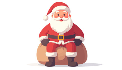 Obraz premium santa claus with a bag of gifts