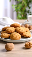 Stacked cookies on a plate