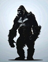 Powerful gorilla silhouette