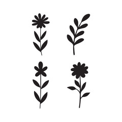 Flowers Botanical Silhouette Svg