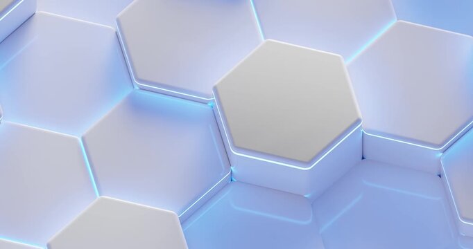 Hexagonal Pattern With Glowing Edges in Modern Design Style