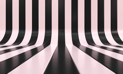 Obraz premium Sleek black and white curved lines create a modern, abstract background for dynamic design projects.