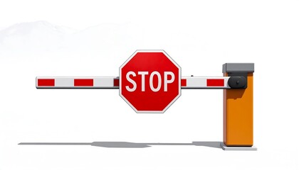 Automated security barrier with stop sign