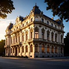 Obraz premium Ornate building facade at dawn