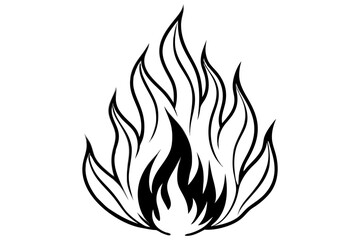 fire flames on white