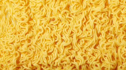 Yellow Ramen Noodle Texture &mdash; Close-Up Dry Instant Noodles Background
