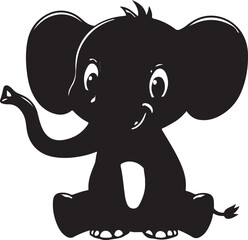black elephant cartoon