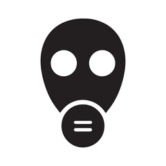 Vector art of black gas mask for protection against chemicals