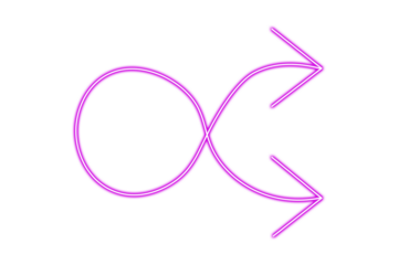 Pink infinity arrow isolated on transparent background, representing endless possibilities