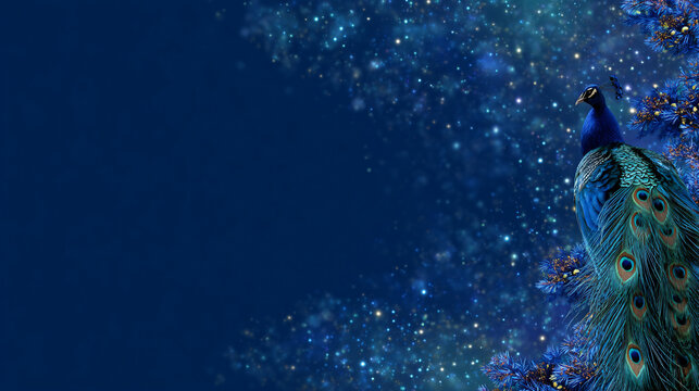 Krishna Janmashtami Background — Starry Night Corner Motif for Text