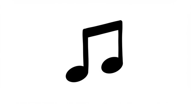 Notas musicales negras destacan elegantemente sobre fondo blanco puro. AI Generated