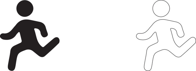 Running man. Vector icon of an athlete.