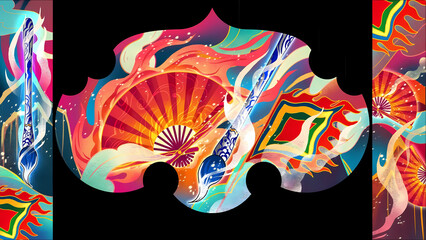 Obraz premium abstract background with colorful flowers