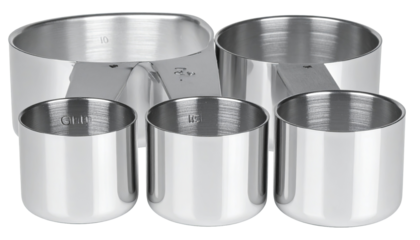 Set of stainless steel measuring cups