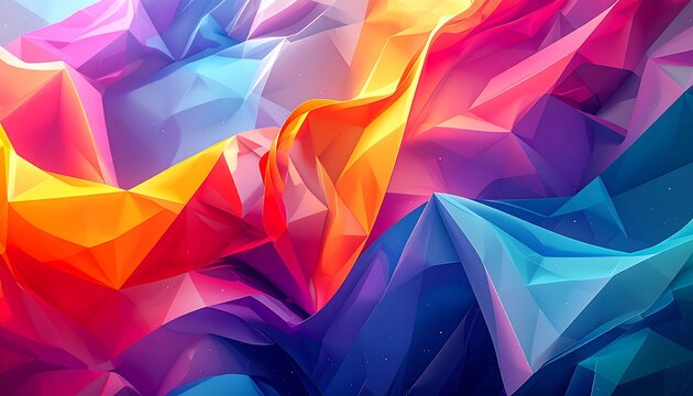 Abstract vibrant polygonal landscape