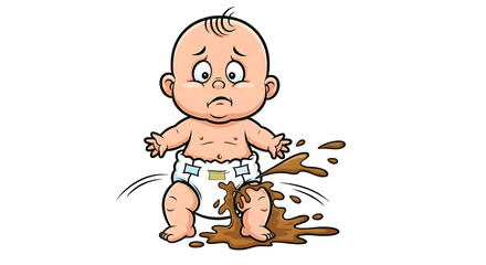 Baby's Messy Diaper Change A Hilarious Illustration