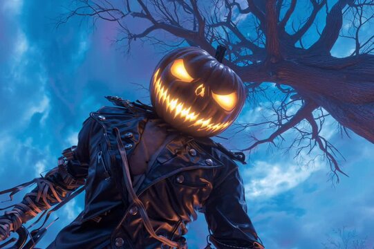 scary halloween character, AI generated video