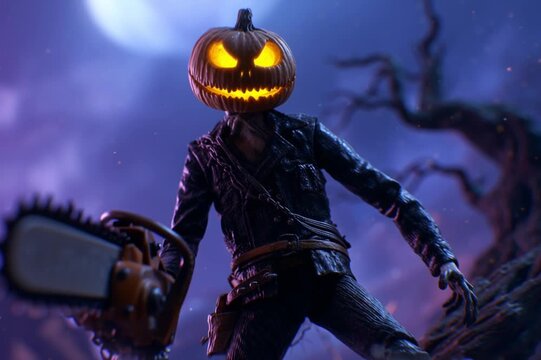scary halloween character, AI generated video