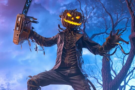 scary halloween character, AI generated video