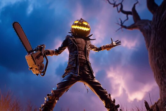 scary halloween character, AI generated video