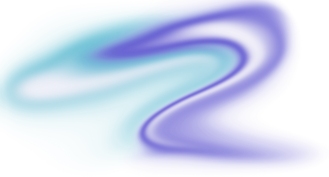 Abstract glowing blue and cyan gradient wave shape with smooth fluid decorative modern design on transparent background