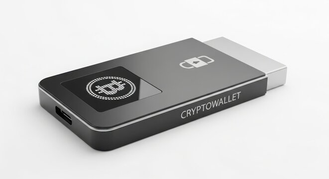 Modern digital device with bitcoin logo on a white surface demonstrating ui ux design principles isolated on white background