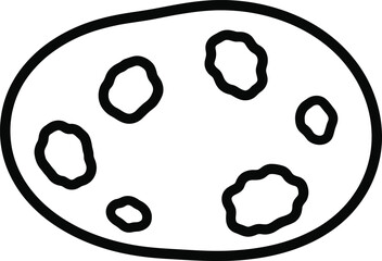Illustration of a single potato isolated on white background