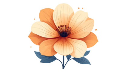 Ornate peach and cream flower