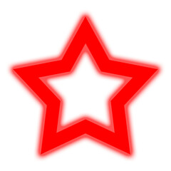 Glowing Red Neon Star Outline with Light Effect on White Background on  transparent background | red star on white background