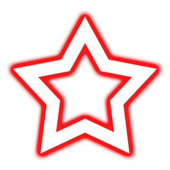 Obraz premium Red Glowing neon star shape on transparent background | red star on transparent background | 