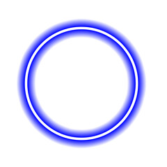 Blue Glowing Circle Outline on transparent background | Neon Ring Shape on transparent background| PNG Background