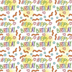 Birthday wrap paper cartoon style