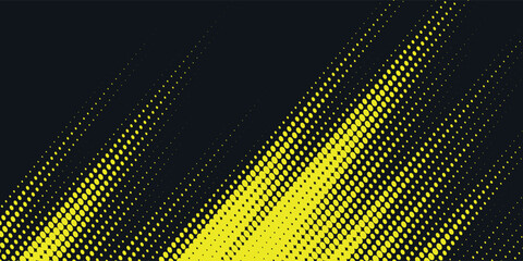 Dots halftone yellow and dark blue color pattern gradient grunge texture background.