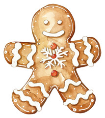 Obraz premium PNG An isolated Christmas ginger bread cookie in snowflake shape illustration gingerbread christmas.