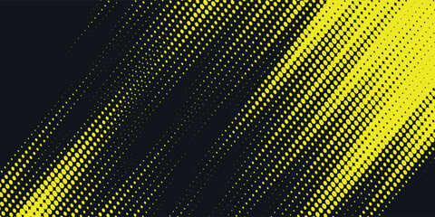Dots halftone yellow and dark blue color pattern gradient grunge texture background.