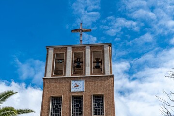 Badalona, Spain- March 19, 2023. Parroquia de la Mare de Déu de la Salut is a catholic parish church in the La Salut neighbourhood of Badalona, spain. it was canonically erected on 7 September 1954.