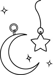 Minimal Continuous Line Drawing of an Earring Turning into Abstract Shape, Elegant Jewelry Vector, Modern Accessory Illustration, Creative Earring Design