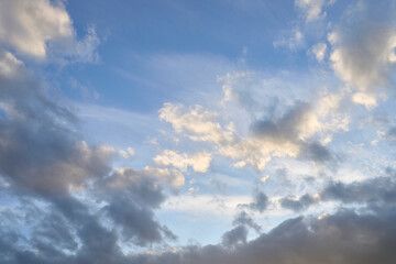 white clouds against blue sky. High quality photo